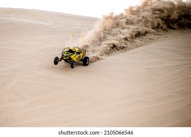 Doha,Qatar,February 23, 2018: Off road buggy car in the sand dunes of the Qatari desert.
