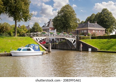 Dokkum, The Netherlands, August 22, 2019; Center of the picturesque town of Dokkum in the Netherlands.