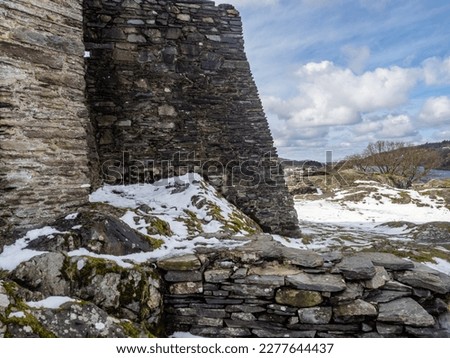 Dolbadarn Castle , Winter in Snowdonia after a fall of snow