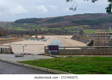 Dolgarrog, Wales, UK : Mar 2, 2019: Construction Work Underway At The Surf Snowdonia Tourist Attrtaction