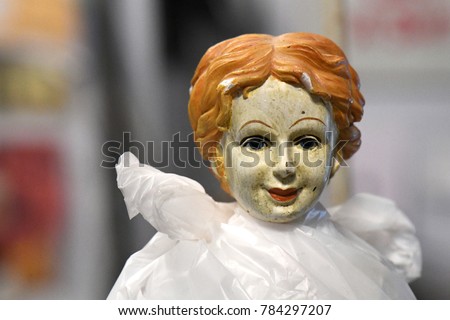 doll head close up woman color creepy toy vintage funny joy humor