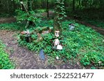 doll, junk and trash along a dirt trail at Doll