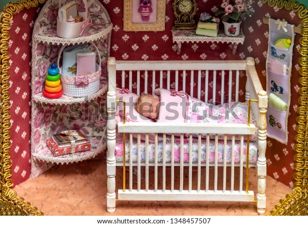 Doll Miniature Baby Crib Interior Room Stock Photo Edit Now