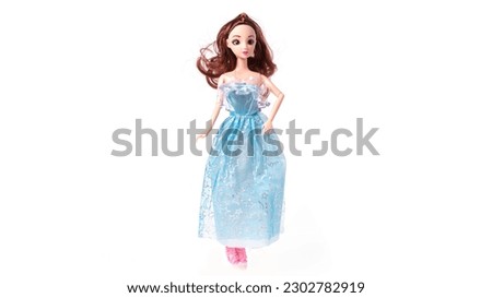 Doll toy isolated on white background. Play and learn. . High quality photo