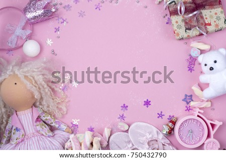 Doll White Hair Decor On Pink Stock Photo Edit Now 750432790