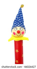 Doll wooden stick with clown head