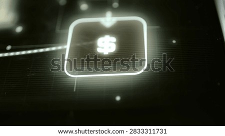 Dollar control button beneath downward arrow