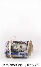 The dollar, a model on a dollar bill, a concept and idea of cost and money in time, real state commercial and financial concepts, symbol of the bank, the storage of money.
