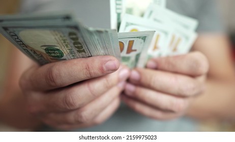 dollar money. bankrupt man counting money cash. business crisis finance dollar concept. close-up of a hand counting paper dollars. exchange finance economy dollar lifestyle usd - Shutterstock ID 2159975023