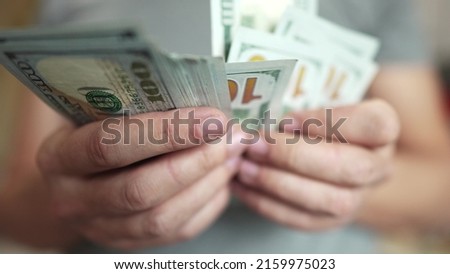 dollar money. bankrupt man counting money cash. business crisis finance dollar concept. close-up of a hand counting paper dollars. exchange finance economy dollar lifestyle usd