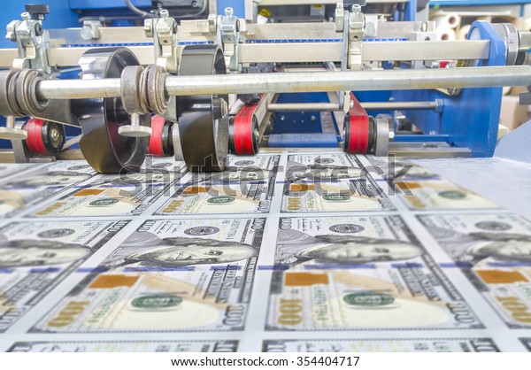 Dollar money offset\
printing machine line