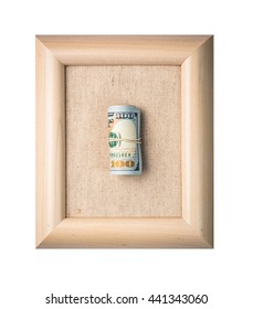 Dollar Money On The Frame On White Background