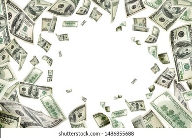 Dollar sign. American money. Cash background, us bill. Money fal - Shutterstock ID 1486855688