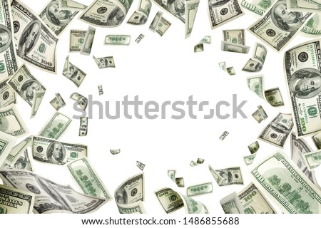 Dollar sign. American money. Cash background, us bill. Money fal 商業照片 © 