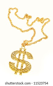 Dollar Symbol Necklace Isolated