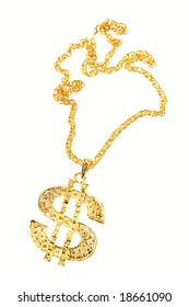 Dollar Symbol Necklace Isolated