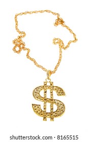 Dollar Symbol Necklace Isolated