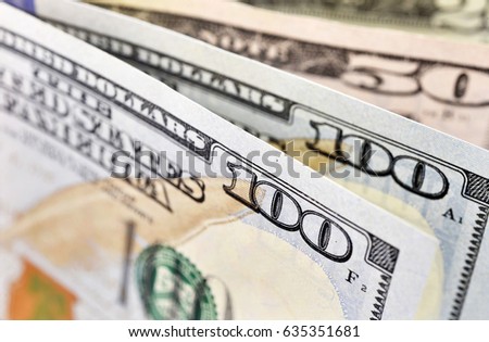 Dollar (USD) banknotes background