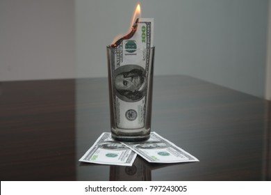 Dollars In The Glass Business Burned Down