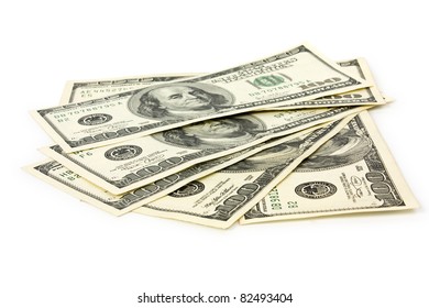 Real Dollars Isolated On White Banknotes Stock Photo 1726501240 ...