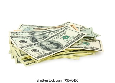 dollars on white background - Shutterstock ID 93690463