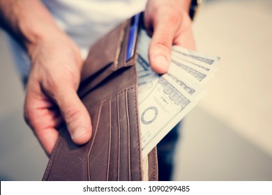 A Doller Bills In A Wallet