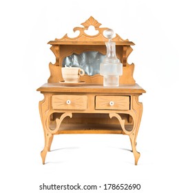 Dollhouse Furniture Over White Background 