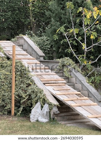 dolly ramp, temporary, loading ramp, workers ramp, wooden ramp boardwalk, construction, site, building, stairs, handcart walk, garden works