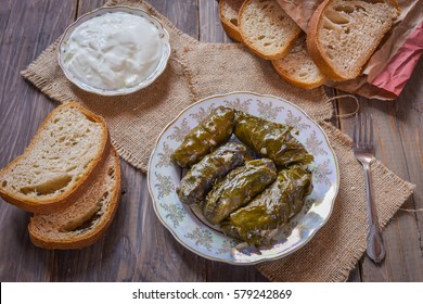 Dolma Grape Leaves Matsun Armenian Traditional Stock Photo 579242869 ...