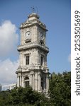 Dolmabahce Clock Tower in Istanbul City, Turkiye