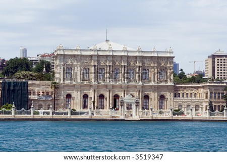 Dolmabahce palace Istanbul, Turkey from Bosporus