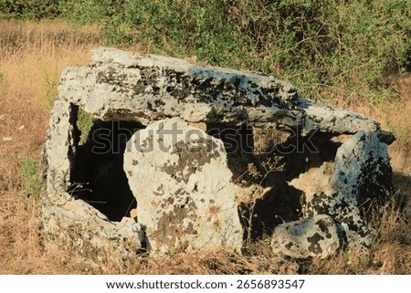 Dolmen Placa, one of the oldest monuments on Earth, likely serving as an altar, place of worship, or burial. Melendugno, Salento, Puglia, Italy