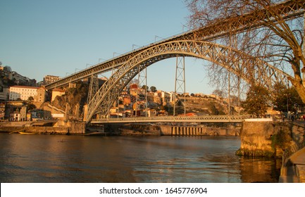 The Dom Luís I Bridge Or Luís I Bridge Over The River Douro In Porto (Portugal).