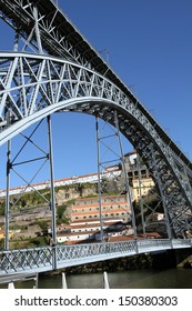 Dom Luis I Bridge Over Douro River In Porto Portugal