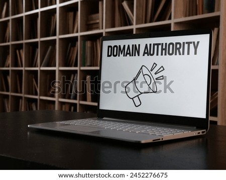 Domain authority is shown using a text