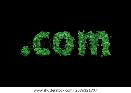 Domain concept, Dot Com, Dotcom, Registration, Online Identity, Website, Green Symbol