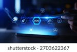 Domain Driven Design DDD Software Architecture Visualization on a Digital Development Interface.