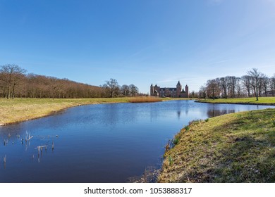 Domburg - Panorama View to Castle Westhove, Zeeland, Netherlands, Domburg, 20.03.2018 