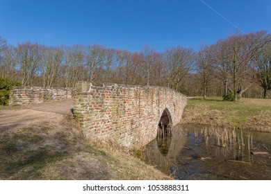 Domburg - View to historic Bridge of Castle Westhove, Zeeland, Netherlands, Domburg, 20.03.2018 