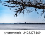 The Dome of the Capitol of Wisconsin, Lake Monona, and the Surrounding Madison Area as Viewed from Atwood, Avenue in Madison, Wisconsin 