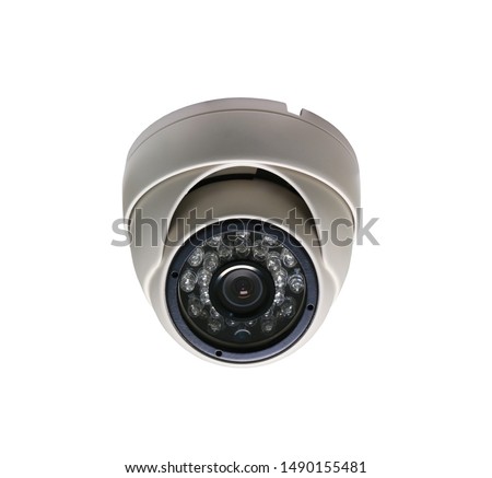 Dome of CCTV recorder Camera isolated on white background and have clipping paths.