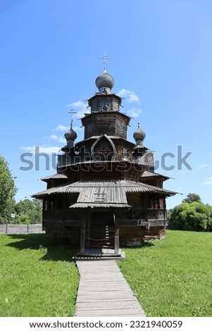 dome, church, crosses, wooden architecture, religion, sky, wooden buildings, house, mill