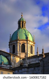 Dome Of Como City Cathedral In Italy
