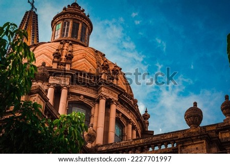 Dome of a historic building in Guadalajara, Jalisco. Low angle.