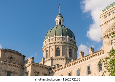 Dome Of The Indiana State Capital Building In Downtown Indianapolis, Indiana