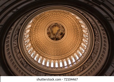 The Dome Inside Of US Capitol In Washington DC