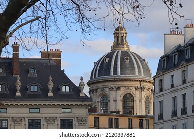 Dome Of The Institute De France In Paris On The Left Bank Of Seine