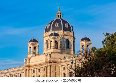 Dome Of Natural History Museum On Maria Theresa Square In Vienna, Austria