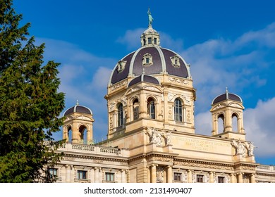 Dome Of Natural History Museum On Maria Theresa Square In Vienna, Austria