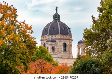 Dome Of Natural History Museum On Maria Theresa Square In Vienna, Austria